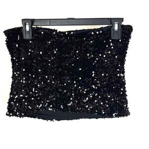 H&M Black Sequin Tube Top - Small NWT